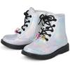 imageThe Childrens Place Girls Baby Toddler Lace Up Combat BootsMetallic Silver