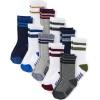 imageThe Childrens Place Boys and Toddler Crew Socks Variety PackStripes 10pack