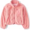 imageThe Childrens Place Girls Long Sleeve Sherpa Fleece Full Zip JacketPink Kiss