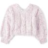 imageThe Childrens Place Girls Long Sleeve VNeck Pullover SweaterPurple Multi Bow Cable