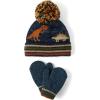 imageThe Childrens Place Unisex Baby And Toddler Winter Hat and Mittens Cold Weather SetTidal Dino Set