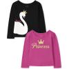 imageThe Childrens Place babygirls And Toddler Girl Long Sleeve Shirts 3packPrincessSwan 2pack
