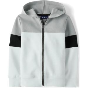 imageThe Childrens Place Active Long Sleeve Hooded Full Zip Front SweatshirtIcicle Colorblock
