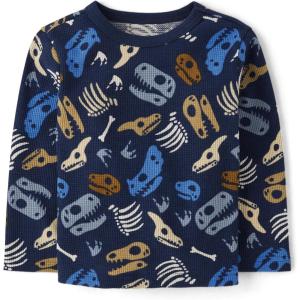 imageThe Childrens Place Baby Boys and Toddler Long Sleeve Thermal ShirtDino Waffle