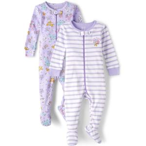 imageThe Childrens Place BabyGirls and Toddler Long Sleeve ZipFront Snug Fit 100 Cotton 1 or 2 Piece SetCute Floral