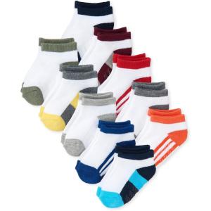 imageThe Childrens Place Boys And Toddler Ankle Socks Variety PackMulti Color Stripe 10pack
