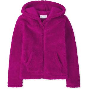 imageThe Childrens Place Girls Long Sleeve Sherpa Zipup HoodieAurora Pink