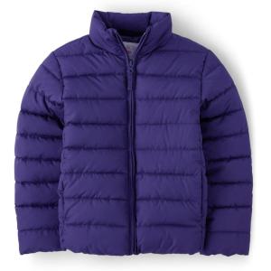 imageThe Childrens Place Girls Medium Weight Puffer Jacket Windresistant WaterresistantSolar Storm