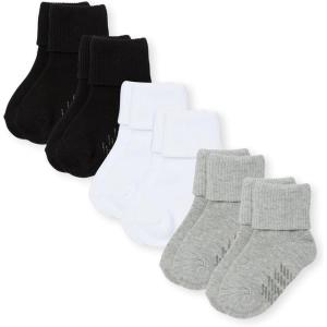 imageThe Childrens Place Unisex Baby and Toddler Ankle Socks Variety PackBlackWhiteGrey 6pack