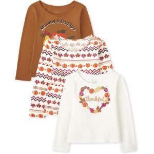 imageThe Childrens Place babygirls And Toddler Girl Long Sleeve Shirts 3packHarvest 3pack