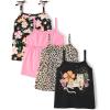 imageThe Childrens Place Baby Girls and Toddler Strappy Summer Tank TopsCheetah 4pack