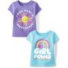 imageThe Childrens Place Baby Toddler Girls 2Pack Short Sleeve Graphic TShirtMake a DifferenceGirl Power