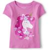imageThe Childrens Place BabyGirls and Toddler SchoolLearning Short Sleeve Graphic TShirts3 PackUnicorn Face