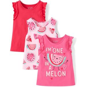 imageThe Childrens Place Baby Girls and Toddler Assorted Tank TopsWatermelon 3pack