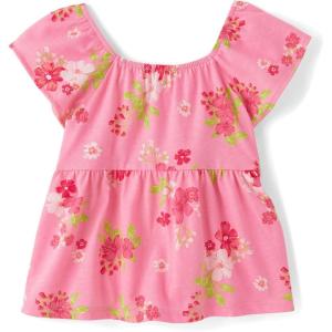 imageThe Childrens Place Baby Girls and Toddler Short Sleeve Flutter ShirtBright Pink