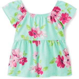 imageThe Childrens Place Baby Girls and Toddler Short Sleeve Flutter ShirtMint Tea