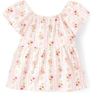 imageThe Childrens Place Baby Girls and Toddler Short Sleeve Flutter ShirtSimply White