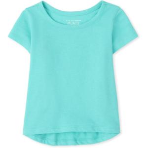 imageThe Childrens Place Baby and Toddler Girls High Low Basic Layering TeeAegean Sea