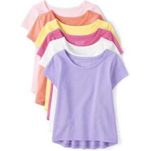 imageThe Childrens Place Baby and Toddler Girls High Low Basic Layering TeeBasic Multi Tee 6pack