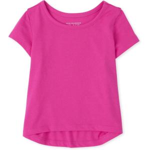 imageThe Childrens Place Baby and Toddler Girls High Low Basic Layering TeeNeon Pink