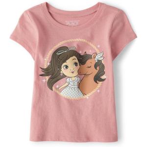 imageThe Childrens Place BabyGirls and Toddler SchoolLearning Short Sleeve Graphic TShirts3 PackHorse Girl