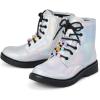 imageThe Childrens Place Girls Lace Up Combat BootsMetallic Silver