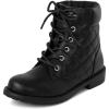 imageThe Childrens Place Girls Lace Up Combat BootsBlack Quilted
