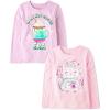 imageThe Childrens Place Girls UnicornsSportsButterflies Long Sleeve Graphic TShirts2 PackHot Cocoa EraCat Mug