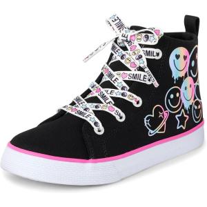 imageThe Childrens Place Girls Casual Lace Up Hi Top SneakersDoodle Icons