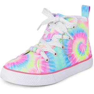 imageThe Childrens Place Girls Casual Lace Up Hi Top SneakersTie Dye Swirl