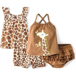 imageThe Childrens Place babygirls And Newborn Summer Playwear 4 Piece SetGiraffe 4 Pc