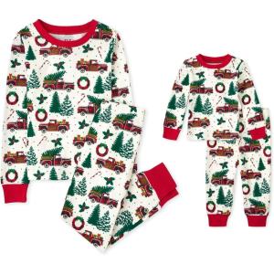 imageThe Childrens Place Family Matching Christmas and Holiday Pajama Sets CottonXmas Truck Allover