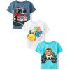 imageThe Childrens Place Baby and Toddler Boys Vehicle Short Sleeve Graphic TShirts MultipackMonster TruckTractorFire Truck