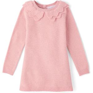 imageThe Childrens Place Baby and Toddler Girls Long Sleeve Sweater DressLt Plum