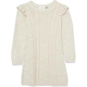 imageThe Childrens Place Baby and Toddler Girls Long Sleeve Sweater DressWhite Cable Knit