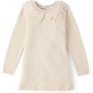 imageThe Childrens Place Baby and Toddler Girls Long Sleeve Sweater DressWhite Daisy