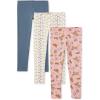 imageThe Childrens Place Girls Printed Leggings 2PackWestern Doodle Plum Petal White Floral Fairisle 3pack