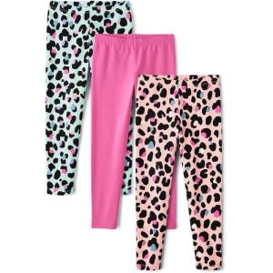 imageThe Childrens Place Girls Printed Leggings 2PackPink LeopardPinkMulti Leopard 3pack