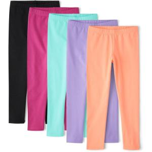 imageThe Childrens Place Girls Printed Leggings 2PackSolid Multicolor 5pack