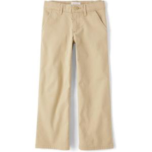 imageThe Childrens Place Girls Uniform Wide Leg Chino PantsSand