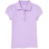 imageThe Childrens Place Girls Short Sleeve Ruffle Pique PoloPurple Prose