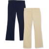 imageThe Childrens Place Girls Uniform Bootcut Chino PantsSandyTidal 2 Pack