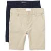 imageThe ChildrenS Place Girls Chino ShortsBisquitBlack 2pack