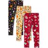 imageThe Childrens Place Girls Fashion LeggingsSpookyHarvestSnowman 3pack