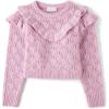 imageThe Childrens Place Girls Long Sleeve Crew Neck Pullover SweaterLilac Ruffle