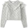 imageThe Childrens Place Girls Long Sleeve Crew Neck Pullover SweaterMist Ruffle