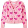 imageThe Childrens Place Girls Long Sleeve Knit Button Front CardiganPink Valentine Hearts