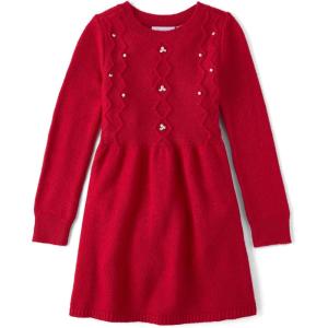 imageThe Childrens Place Girls Long Sleeve Sweater DressRed Pearl