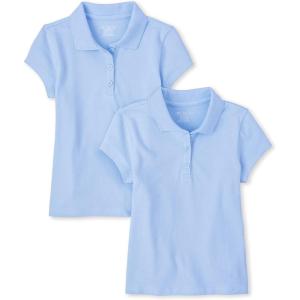 imageThe Childrens Place Girls Short Sleeve Pique Polo 2 PackDaybreak 2pack