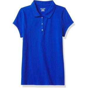 imageThe Childrens Place Girls Short Sleeve Ruffle Pique PoloRenew Blue